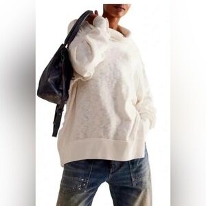 We The Free Timmy Turtleneck Ivory Oversized Sweatshirt/Sweater Size Medium NWOT